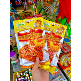 Bimbim, que cay,snack hương bò thơm cay, snack Sườn bò