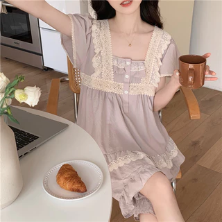 [ 𝐎𝐑𝐃𝐄𝐑 ] Sweetiebaby SET BỘ NGỦ / VÁY NGỦ TÍM NHẠT CHẤT THÔ MÁT rẻ nhất shopee