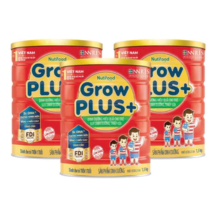 Bộ 3 lon sữa bột Nuti Grow 1.5kg đỏ