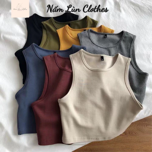 Áo ba lỗ trơn dễ phối đồ Áo croptop Nấm Lùn Clothes A005