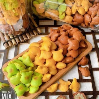 [ 500gr] Bánh gấu nhân kem, Bánh gấu mix 3 vị