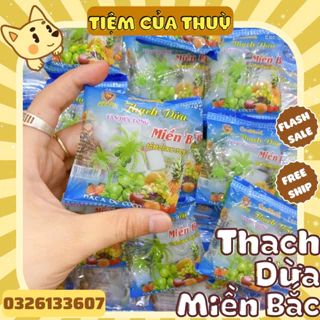 Bịch 20 Gói Thạch Dừa Miền Bắc, Thạch Rau Câu Đồ Ăn Vặt tuổi thơ, đồ ăn vặt cổng trường