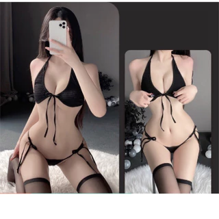 Bộ đồ lót thun mỏng buộc dây hông sexy 2655