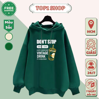 Áo hoodie nam nữ chất nỉ ulzzang unisex cặp đôi dày mịn chống nắng hình in cá tính DON'TSTOP S0