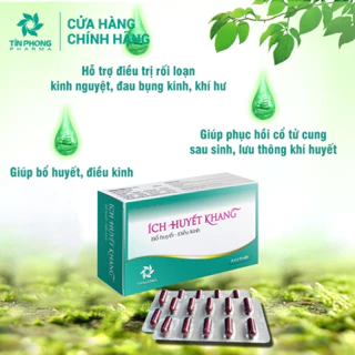 Viên Uống Ích Huyết Khang Giảm Rối Loạn Kinh Nguyệt Không Đều, Đau Bụng, Bổ Huyết Điều Kinh An Toàn Hộp 30 Viên