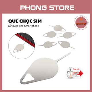 Que chọc sim bằng thép không rỉ, dụng cụ lấy khay sim móc chìa khóa kim loại cho mọi điện thoại