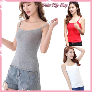 Áo Thun Hai Dây Nữ Có Bigsize Đến 65Kg, Áo Thun Cotton 2 Dây Nữ Co Giản Tốt, Mềm mại Dễ Phối đồ.