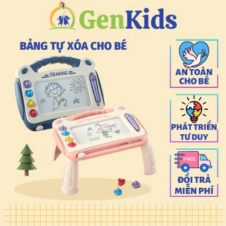 Bảng vẽ từ tính tự xóa cho bé GenKids bảng vẽ có chân, mặt bảng 4 vùng màu