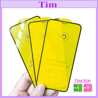 "Kính cường lực IPhone 11 "9D Full Màn Hình, Chất lượng 9H, Trong suốt,Viền Đen_Tặng kèm bộ giấy lau kính TimShop