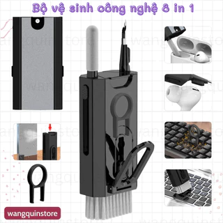 Bộ Dụng Cụ Vệ Sinh Laptop - Máy Tính - Bàn Phím - Tai Nghe Airpod Đa Năng 8 In 1 Siêu Nhỏ Gọn - Bộ vệ sinh 8 trong 1