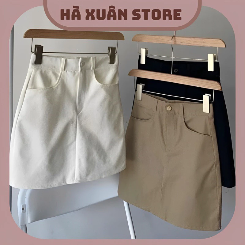 Chân Váy KaKi Dáng Chữ A Có Lớp Lót BIGSIZE_Haxuanstore