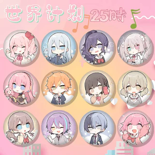 Huy hiệu IN HÌNH Project Sekai manga anime chibi quà tặng xinh xắn độc đáo cài áo cặp sách