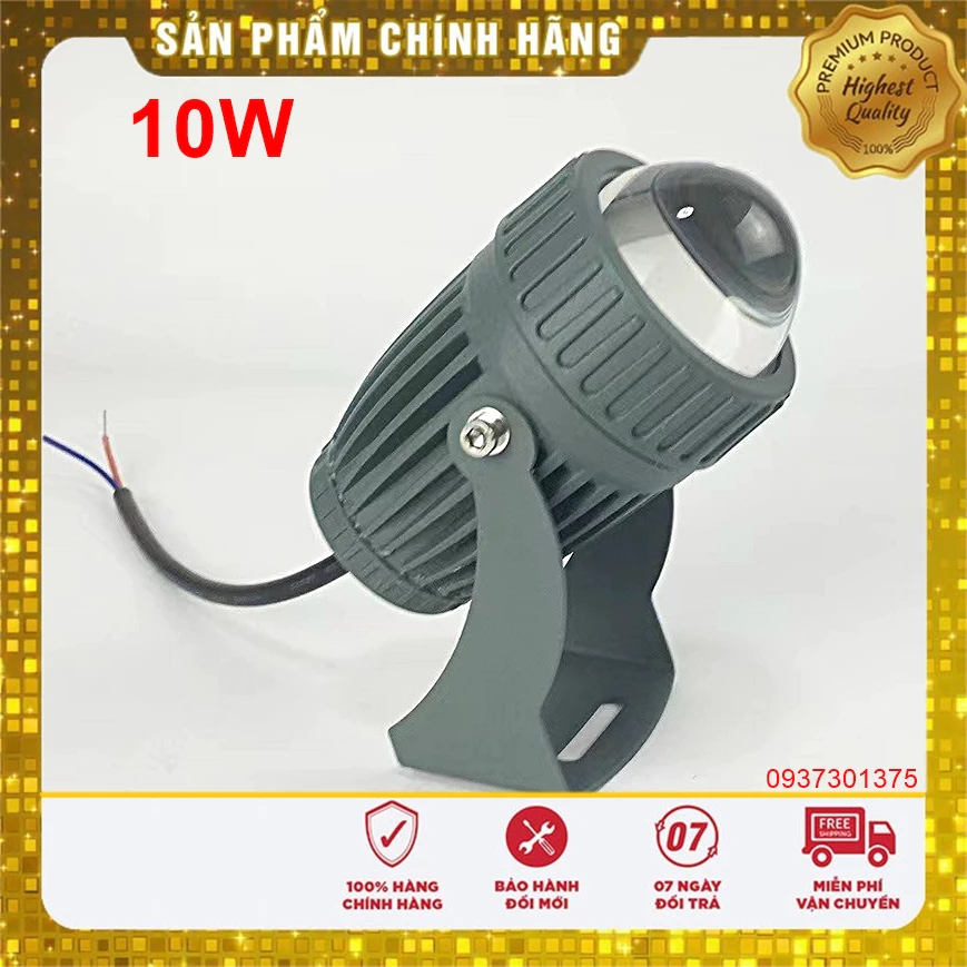 Đèn rọi cột 10w cob ánh sáng vàng chiếu rọi xa,chống nước trang trí ngoài trời