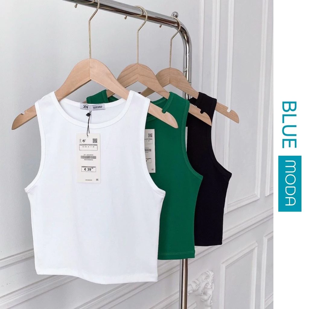 Áo ba lỗ tank top nữ chất liệu borib dáng ôm sát body co giãn 4 chiều BlueModa206A