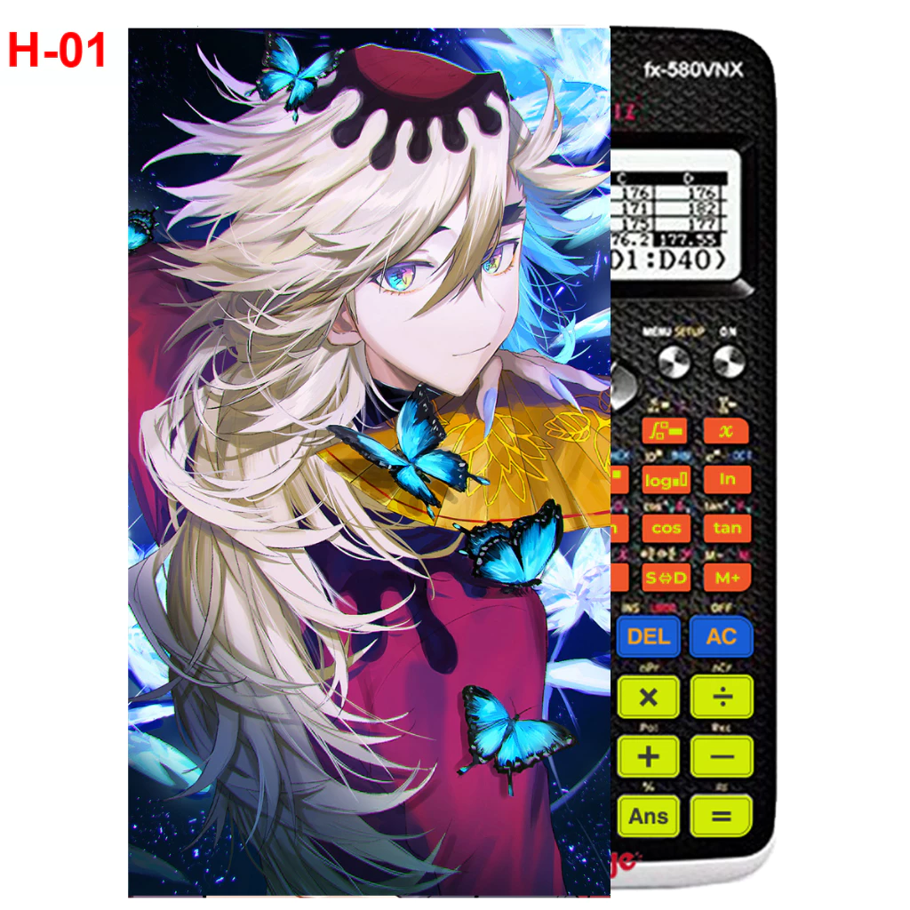 Decal - Hình dán Máy tính CASIO fx570, fx580...anime Kimetsu No Yaiba nhân vật Douma (các mẫu khác nhau)