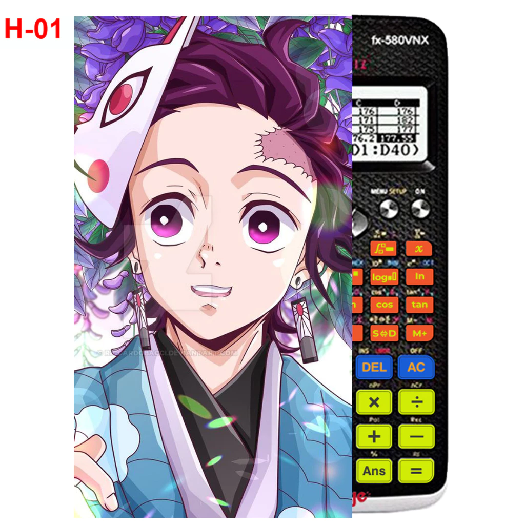 Decal - Hình dán Máy tính CASIO fx570, fx580...anime Kimetsu No Yaiba nhân vật Kamado Tanjirou