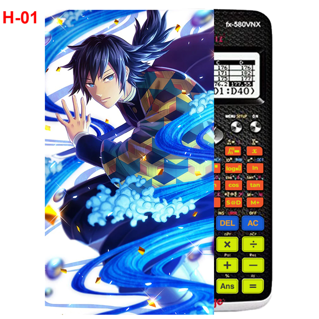 Decal - Hình dán Máy tính CASIO fx570, fx580...anime Kimetsu No Yaiba nhân vật Tomioka Giyuu