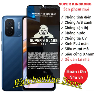 Cường lực Amilum chống tĩnh điện Full màn Xiaomi Redmi 10 10A 10C 12C 9A 9C 9T Poco C40 siêu cứng 0.4mm