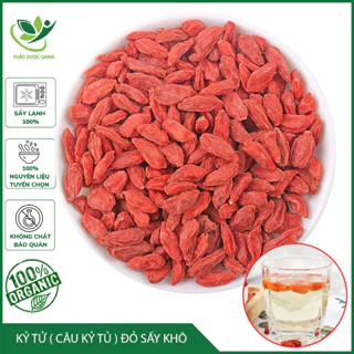 Kỷ Tử Đỏ (Câu Kỉ Tử) 100gr Sấy Khô Quả To Đỏ Đều Giúp Đẹp Da, Bổ Máu, Dễ Ngủ, Sáng Mắt Thảo Mộc Gama