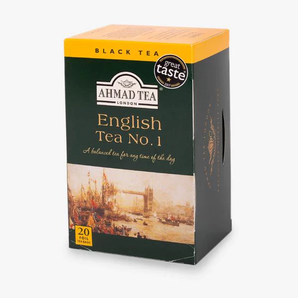 Trà đen No.1 Anh Quốc 40g - Ahmad English No.1 Tea 40g/20bags (túi lọc có bao thiếc - 20 túi/hộp)