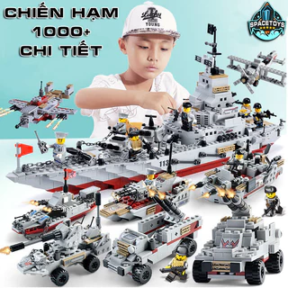 Đồ Chơi Lắp Ráp Lego Mô Hình Tàu Chiến Hạm Tuần Dương, Cảnh Sát Biển Robot Kết Hợp Máy Bay Chiến Đấu 1000+ Mảnh Ghép