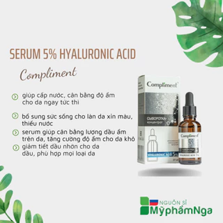 Serum Compliment 5% Hyaluronic Acid Cấp ẩm, Tái tạo, Giảm lão hóa