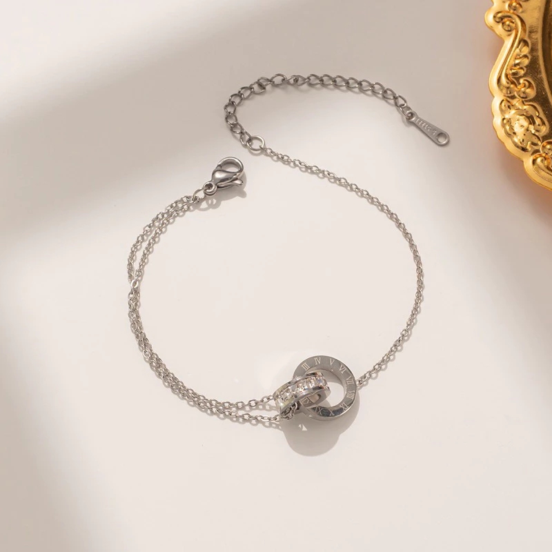 [LẺ HOẶC CẶP] Lắc tay rosie xinh đẹp titan không rỉ