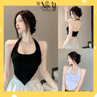 Áo Kiểu Cổ Yếm Nữ Dáng Croptop Hở Lưng Thiết Kế Chéo Vạt Siêu Hot MS.X2