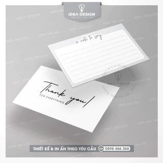 Thiệp cảm ơn khách hàng tự ghi, thank you card khách tự điền thông tin - Mẫu WRITE SOMETHING WHITE - Màu trắng