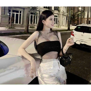 Set Áo Lưới Dáng Croptop Tôn Dáng Sang Chảnh