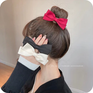 Scrunchies cột tóc nữ lụa cao cấp đính nơ xinh xắn nhiều màu