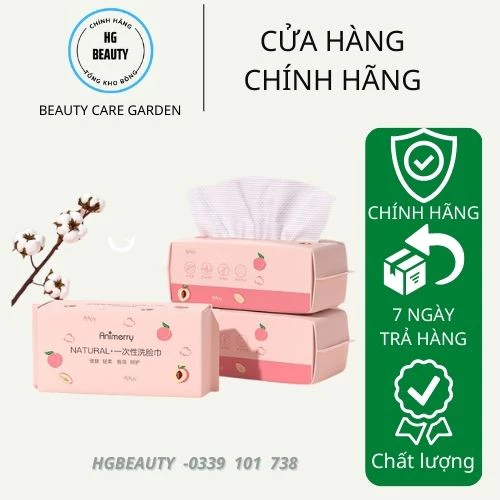 Khăn rút đa năng cotton Animerry dùng một lần, lành tính nhẹ dịu cho da