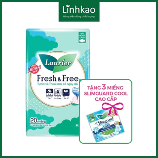 02 gói Băng vệ sinh laurier fresh&free siêu mỏng 20 miếng