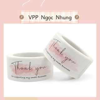 Cuộn 120 nhãn dán ❤️chữ Thank you chữ nhật❤️ trang trí hộp quà, đồ handmade