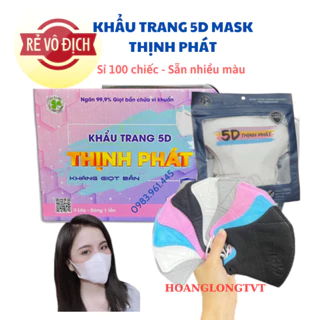 (Giá Sỉ) Thùng 110 chiếc Khẩu Trang 5D Mask Thịnh Phát chính hãng 3 lớp lọc kháng khuẩn