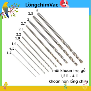 Mũi khoan 1,2 li - 4 li, mũi khoan lồng chim, mũi khoan mini, mũi khoan gỗ, khoan tre loại tốt đủ kích thước