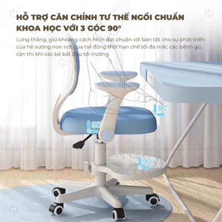 (Tặng bọc ghế)  Ghế ngồi học tăng giảm chiều cao tiêu chuẩn ergonomic 1007