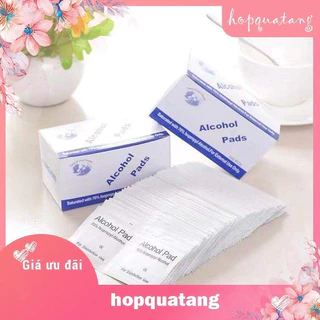 Bông Tẩm Cồn Alcohol Pad Hộp 100 miếng tiệt trùng lau móng lau điện thoại Nail