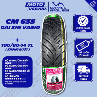 Vỏ lốp xe máy CAMEL 635 Gai Zin Vario 100/80-14 TL (Lốp không ruột) <END>