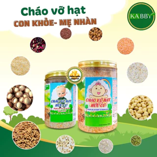 Cháo hạt vỡ cho bé, bột ăn dặm dinh dưỡng cho bé dưới 1 tuổi gồm ngũ cốc rau củ hữu cơ, thơm ngon, Kabby, 500gr