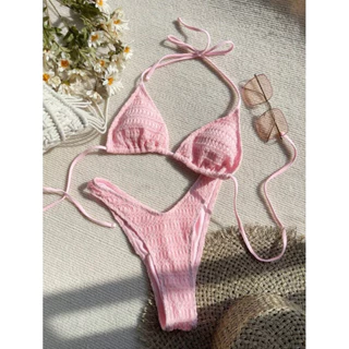 [ORDER SHEIN] Bộ Bikini Nữ Hoạ Tiết Đan Len Nhiều Màu