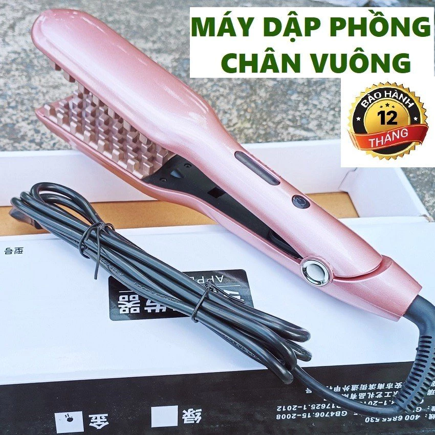 Máy bấm xù dập phồng chân vuông 2in1 cao cấp hottrend 2021, Điều chỉnh nhiệt độ năm tốc độ Máy Dập Phồng, Dập Xù Tóc