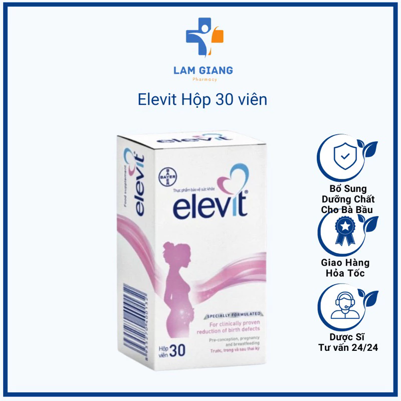 vitamin cho bà bầu Elevit hộp nhỏ 30 viên hàng nhập khẩu chính hãng