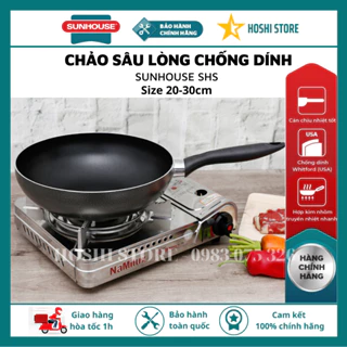 Chảo sâu lòng chống dính SUNHOUSE SHS nhiều kích cỡ 20, 24, 26, 28, 30cm, không dùng bếp từ