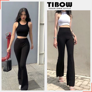 Quần Legging Ống Loe Lưng Cao Dáng Dài Ôm Body Nâng Mông Tôn Dáng TIBOW Q06