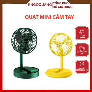 Quạt Mini Sạc Điện Tích Hợp Quạt Để Bàn Gấp Gọn Siêu Tốc, Quạt Mini Supper Fan 3 Chế Độ Gió, Để Bàn Nhỏ Gọn, An Toàn