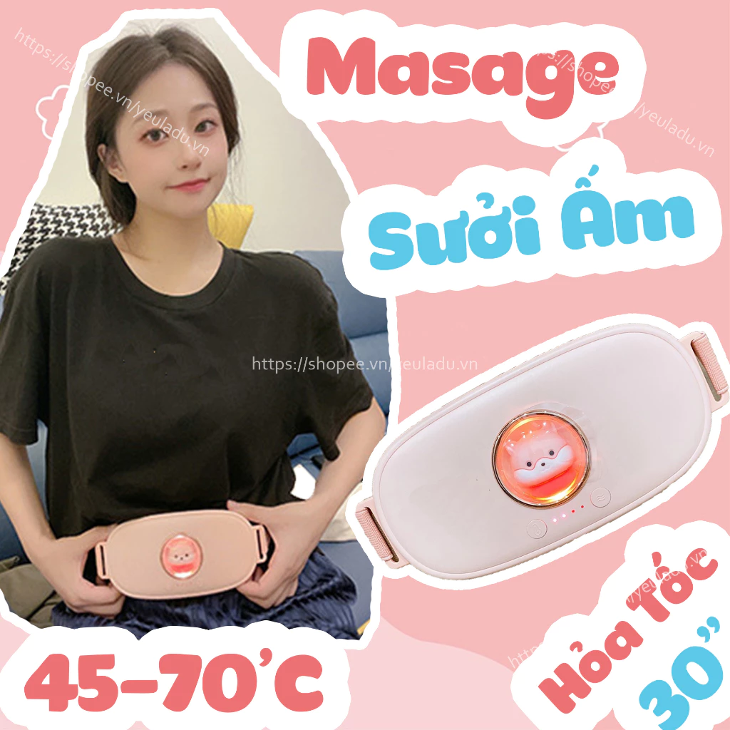 Đai Chườm Nóng Giúp Bạn Gái Giảm Đau Bụng - Túi Chườm Điện Massage Làm Ấm Bụng Cho Nữ