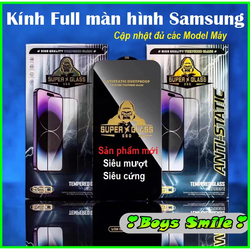 Kính Cường lực HD Full màn Amilum Super Samsung M15 M55 M20 M30 A10/A10s A20 A30 A50 /A50s A70 A90 5g A12 A22 4g A32 A72