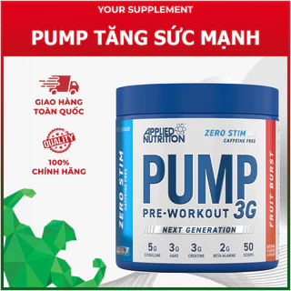 Tăng Sức Mạnh PUMP ZERO CAFFEINE Applied Nutrition 375g ( 25 servings )