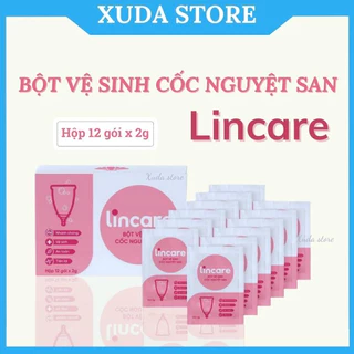 Bột vệ sinh Lincare tiệt trùng Cốc nguyệt san Hộp 12 gói tiện lợi, an toàn, nhanh chóng, gọn nhẹ